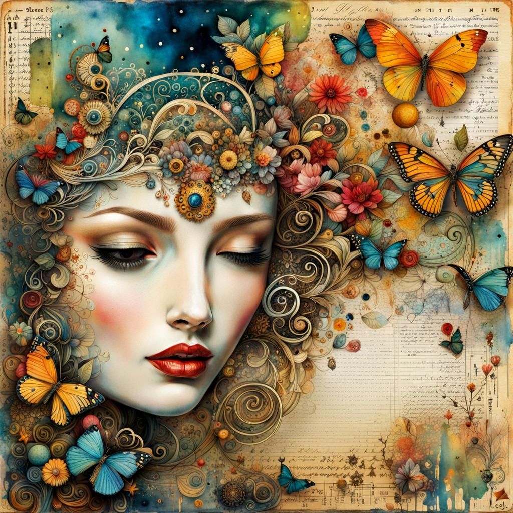 Scrapbook Page in Mixed Media Poster Art