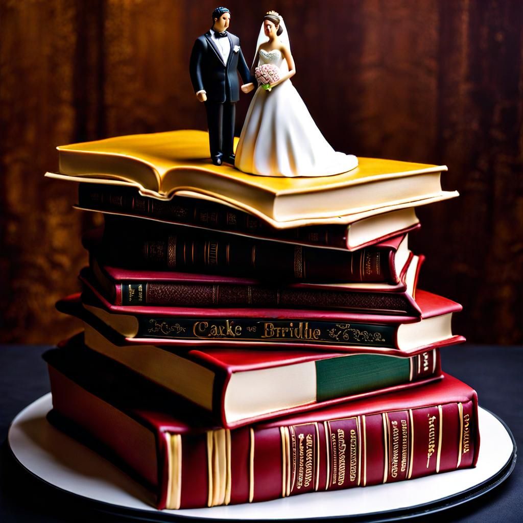 Intricately Detailed Wedding Cake in Book Shape