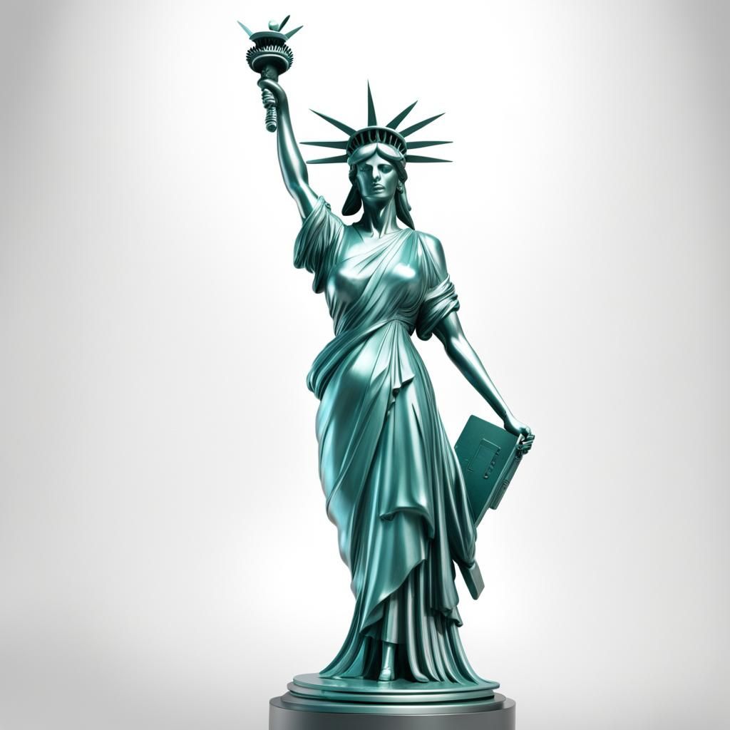 Metal Lady Liberty Statue with Caustics