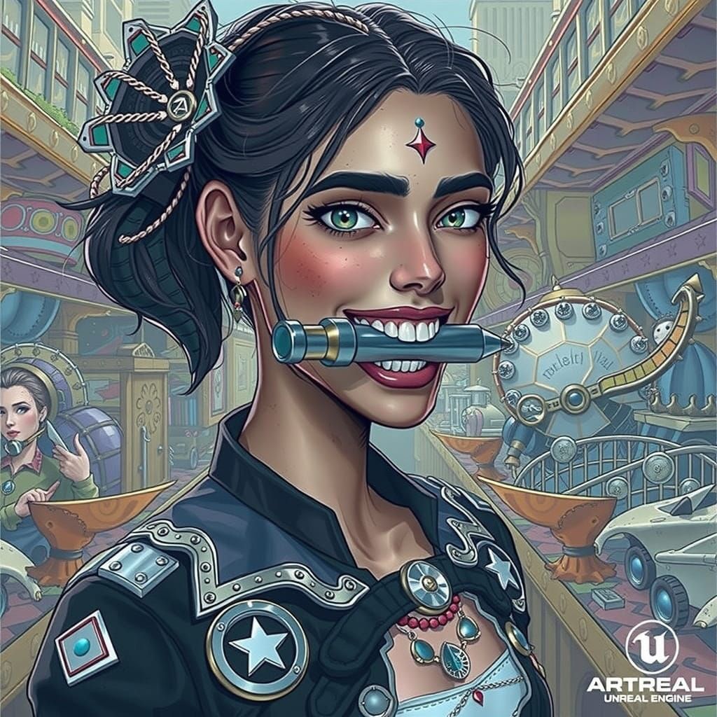 Fantastical Figure with Metal Wand Mouthpiece