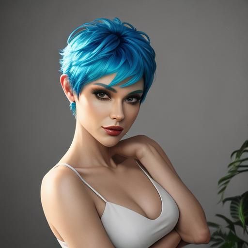 blue short hair