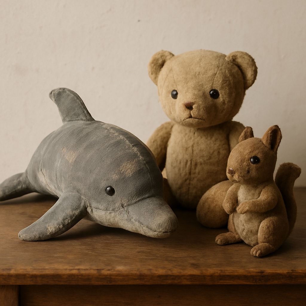 Vintage Handmade Velvet Stuffed Animals