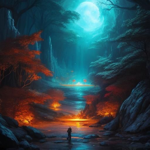 Golden Galleons under Starlight: 3D Abstract Art