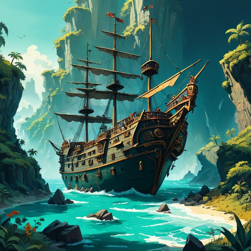 Enchanted Treasure Map in Disney Animation Style