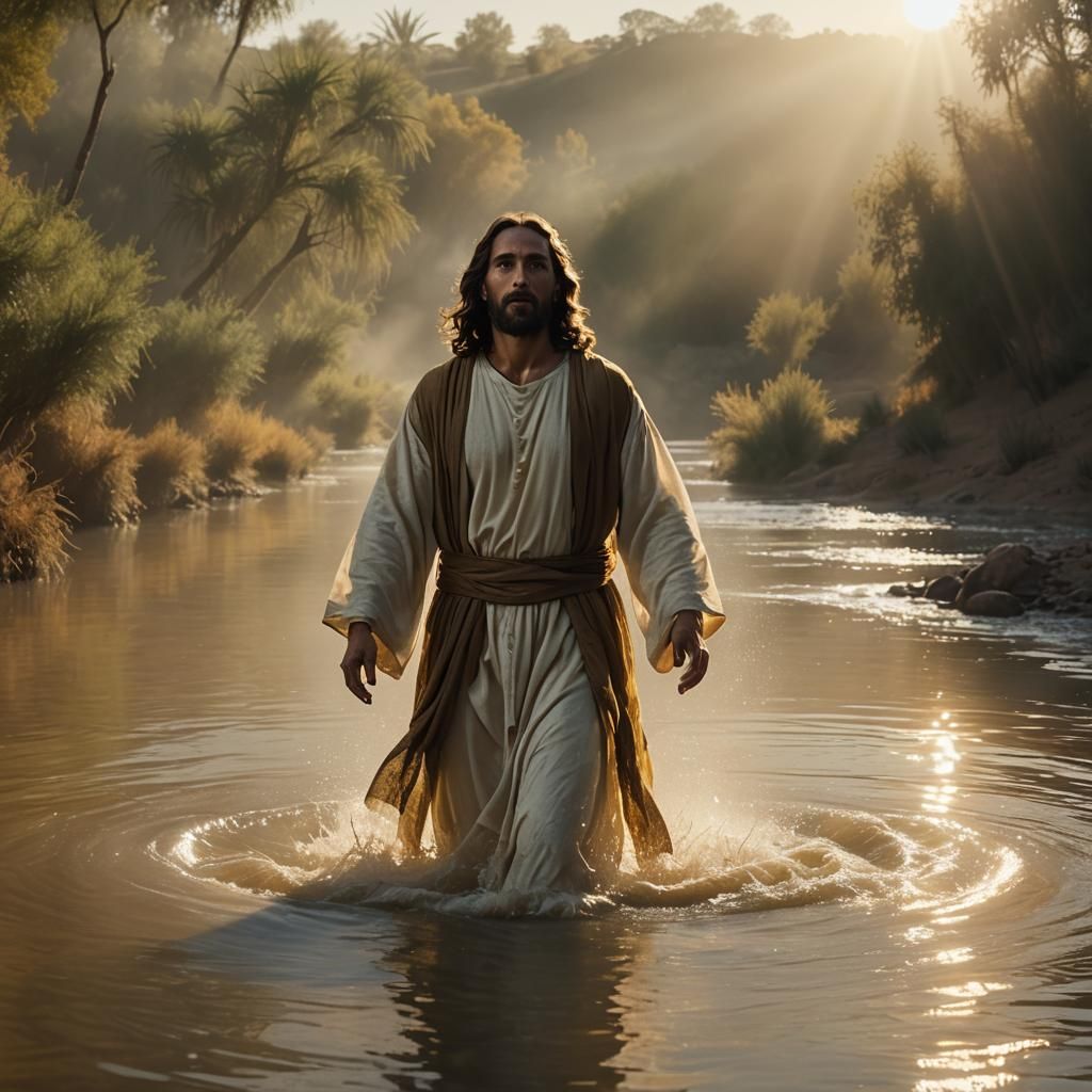 Jesus' Baptism: Dove Descends in Golden Light