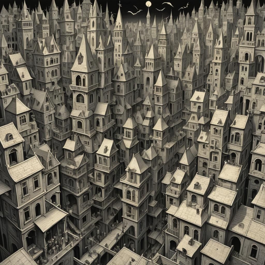 Escher-esque City of Angels and Demons
