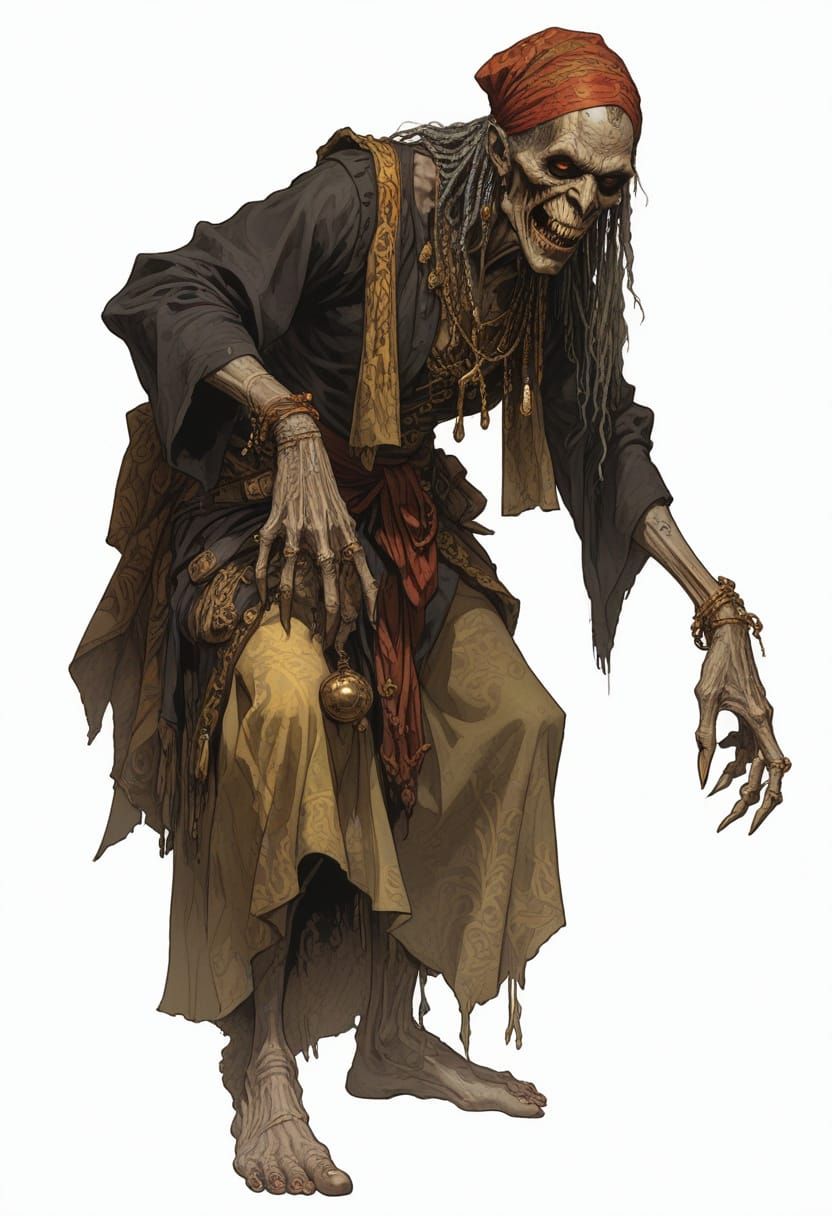 Dark Fantasy Crone in 18th Century Elegance