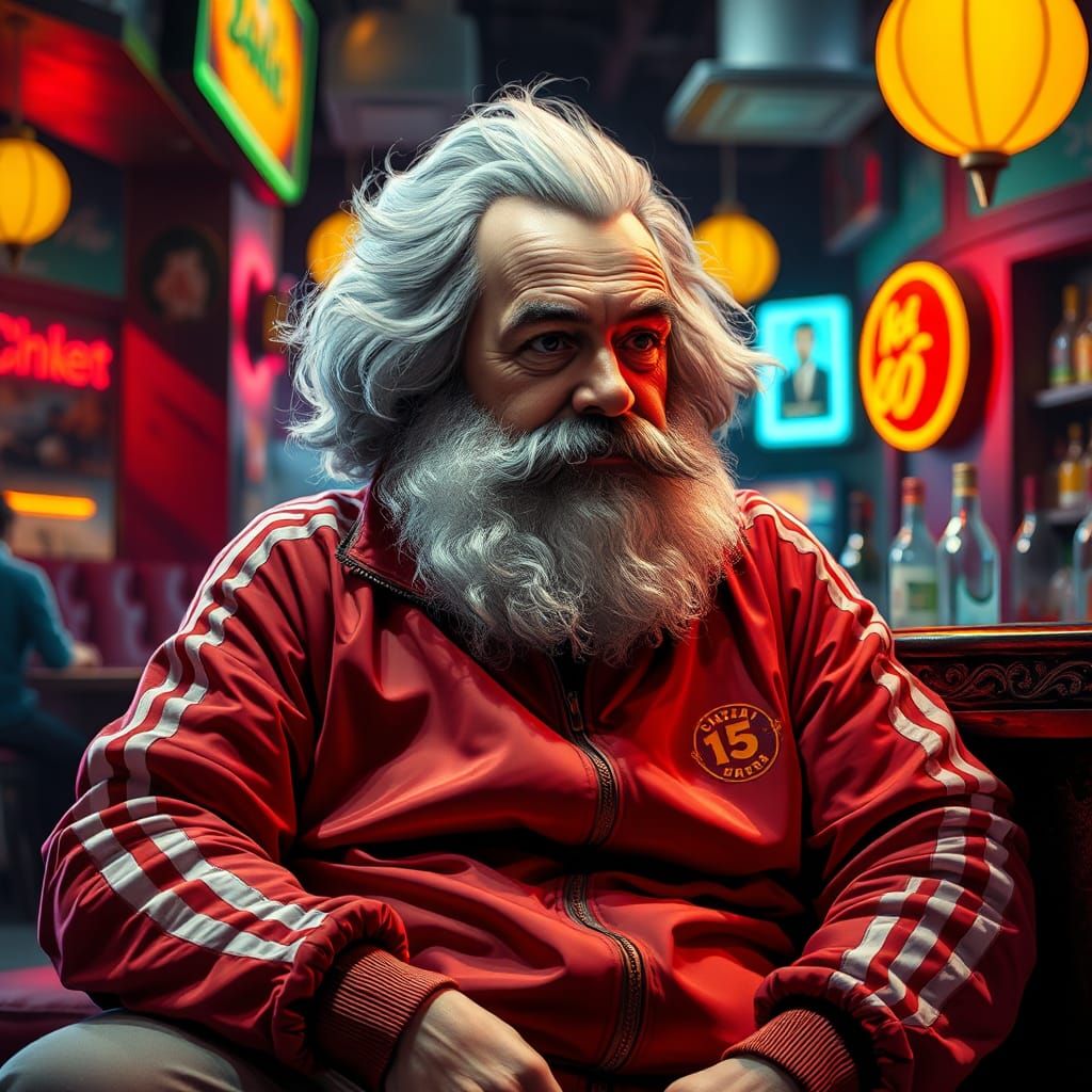 Karl Marx in a Tracksuit, Lost in a Neon Dream