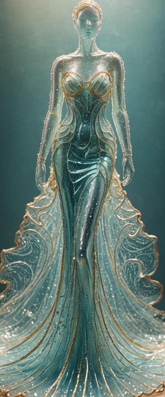 Crystal Water Dress: Iridescent Fashion Photography