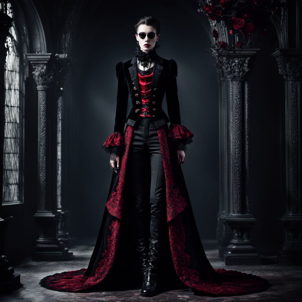 Gothic Baron Portrait in Silk and Lace
