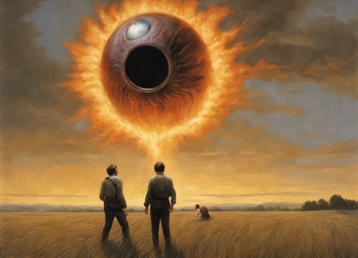 Sci-Fi Eyeball Engulfed in Flames