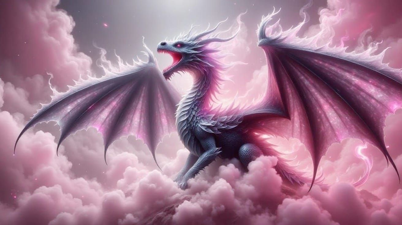 Dragon Storm Under Pink Hued Clouds