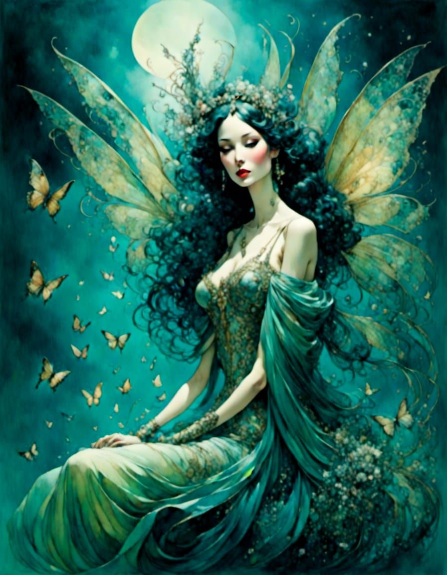 Fairy Girlfriends in Watercolor Style