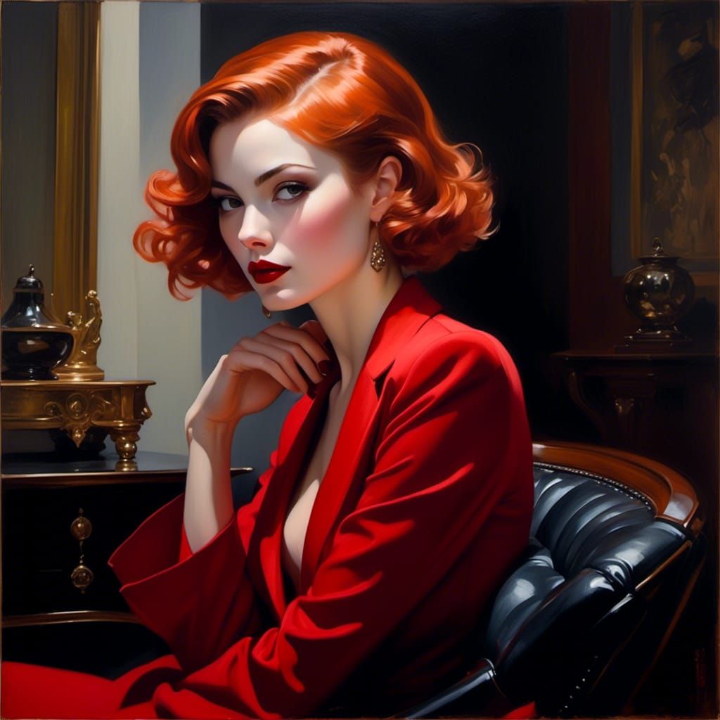 Elegant Noir Portrait of 1920s Woman