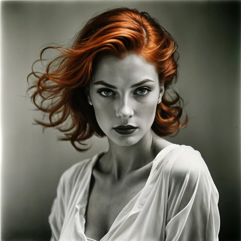 Vintage Portrait of a Red-Haired Beauty