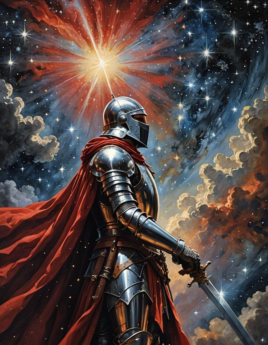 Knight Contemplates Cosmos in Renaissance Painting