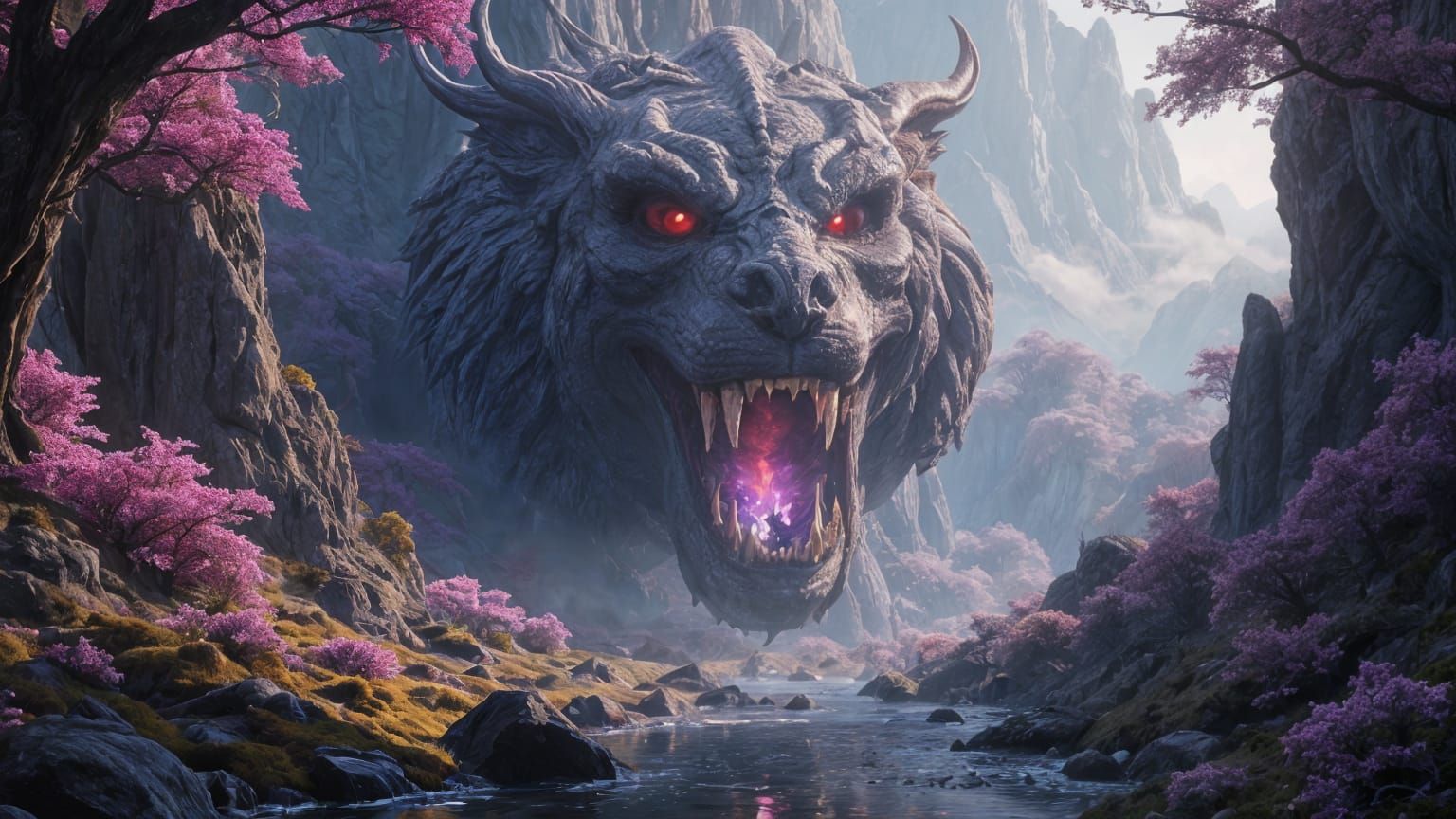 Surreal Dragon Confronts Blazing Plasma Abyss