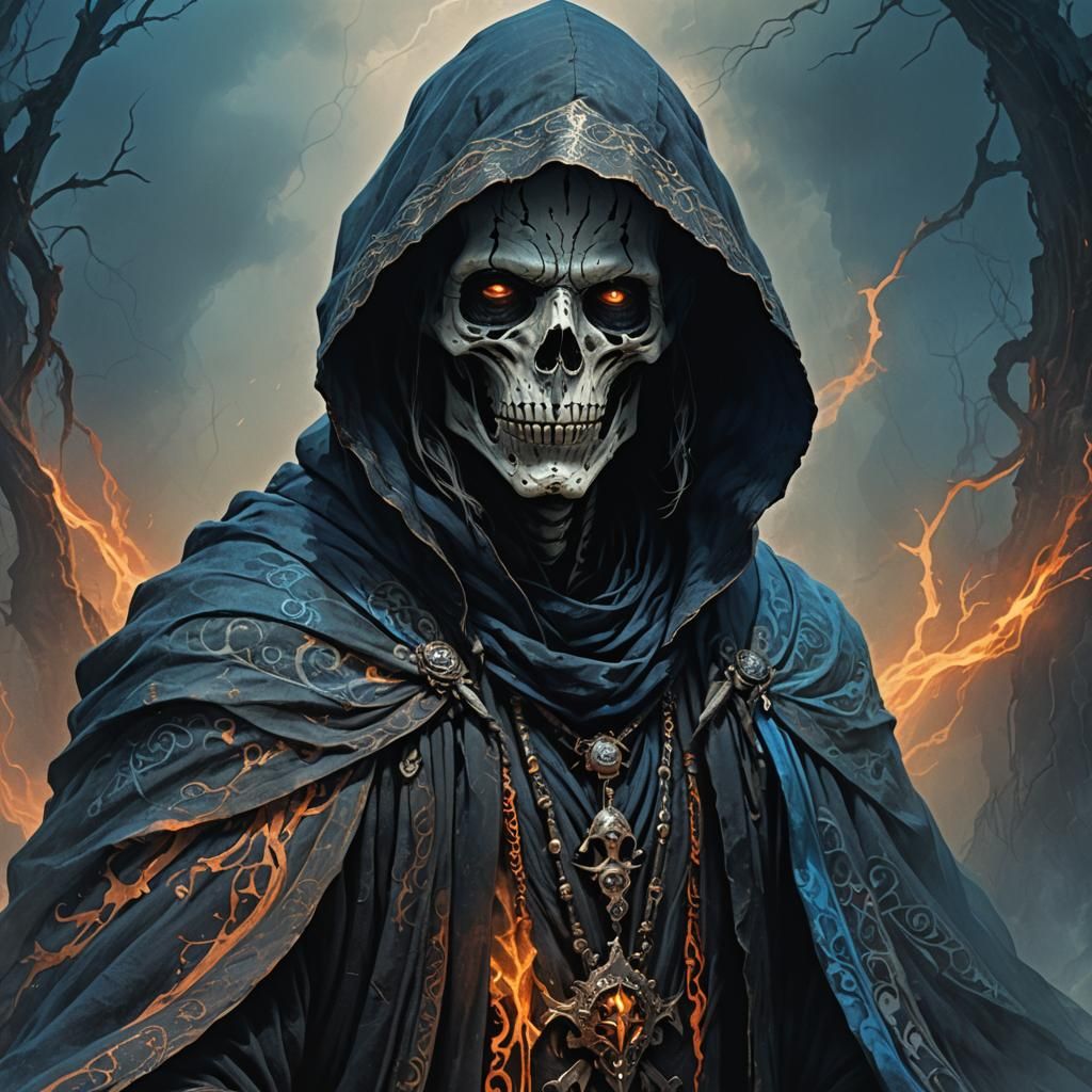 Eerie Lich Portrait in Dark Fantasy Style