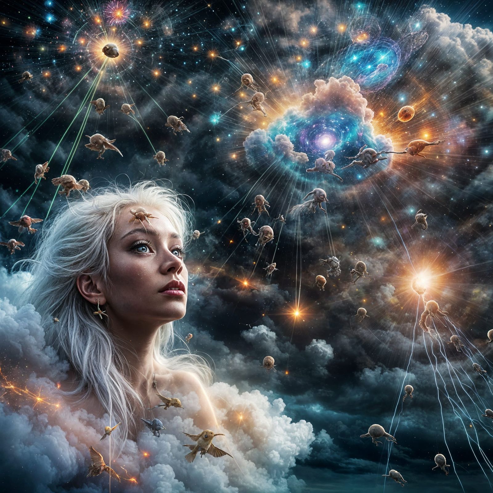 Surreal Exotic Aliens with Miniature Lightning Storms