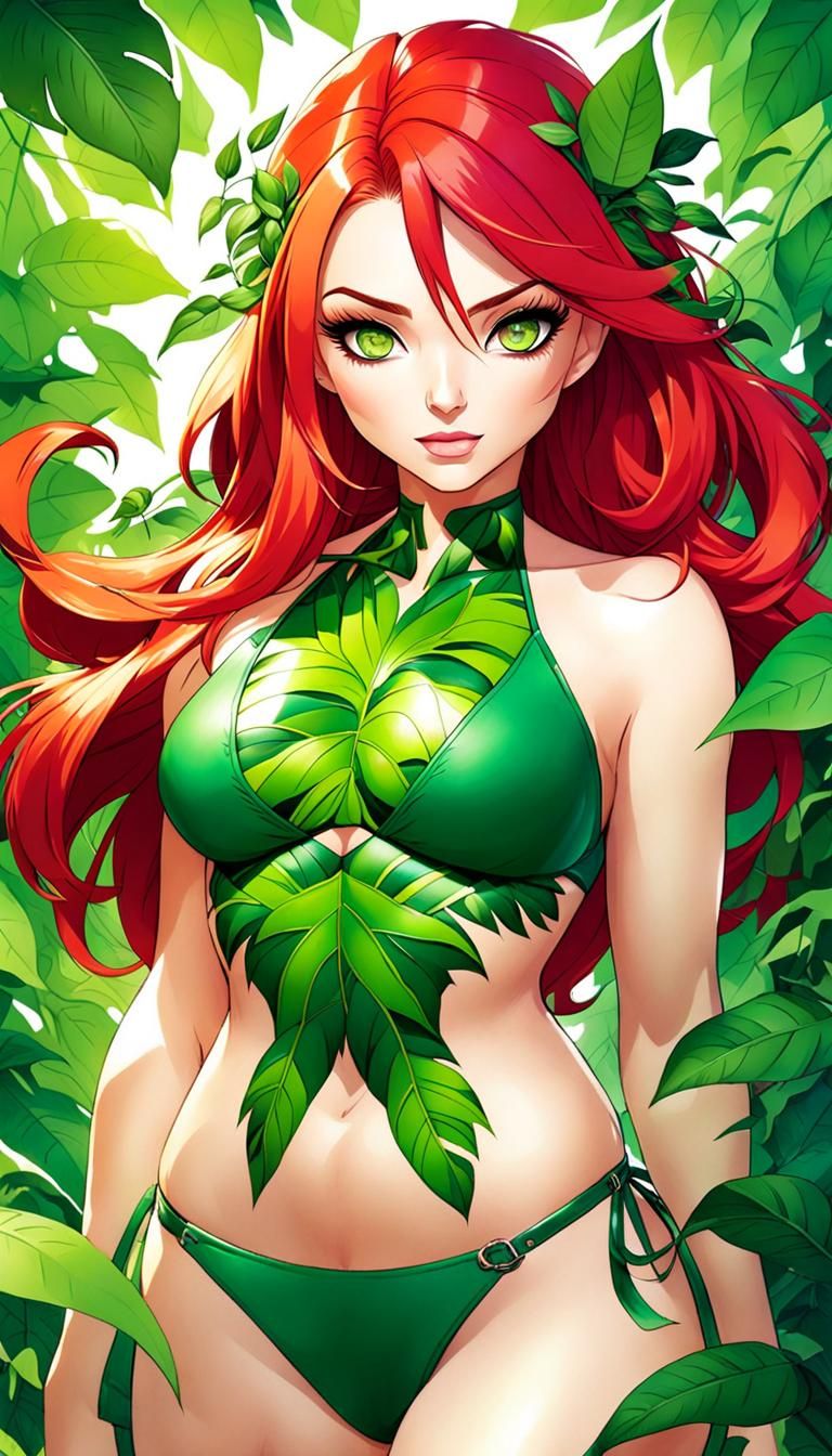 Botanical Woman in Art Nouveau Style