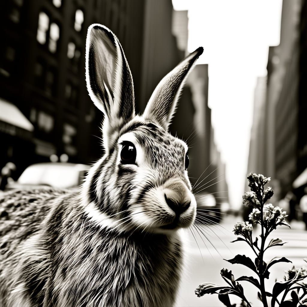 Jack Rabbit Portrait in 1930s NYC, Vintage Photography Style
