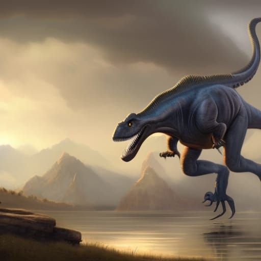 Dinosaurs in Cinematic Fantasy Landscape, 8K Resolution