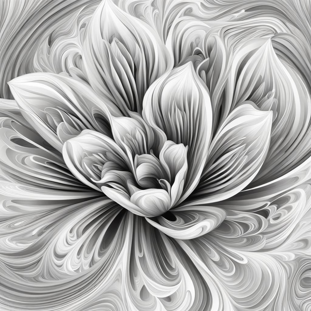 Person with Tulip in Hair: Abstract Vector Fractal