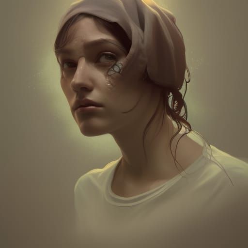 Intricate Portrait of a Mental Patient in Art Nouveau Style