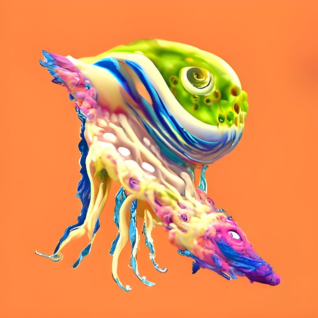 Surreal Toxic Sea Creature in Hyperdetail
