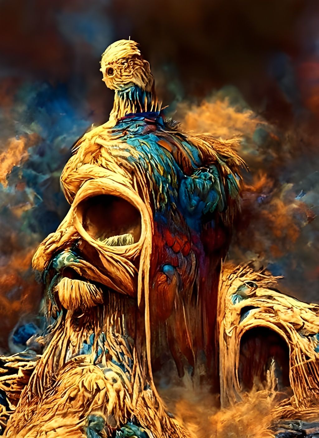 Detailed Comic Art of a Hysterical Mad King