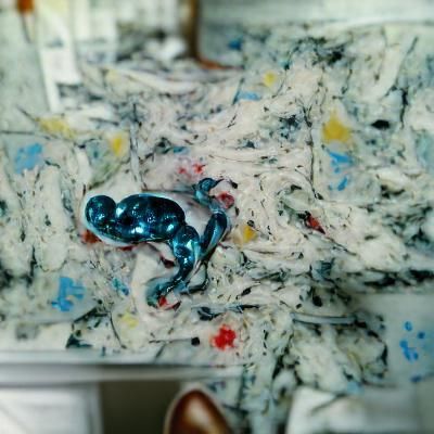 Abstract Expressionist Painting in Baby Blue Style