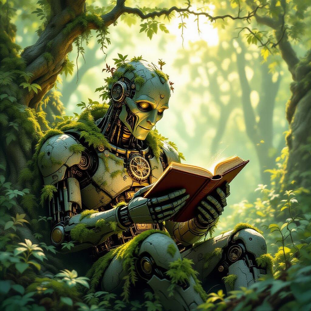 Moss-Covered Automaton Reading in Forest Grove