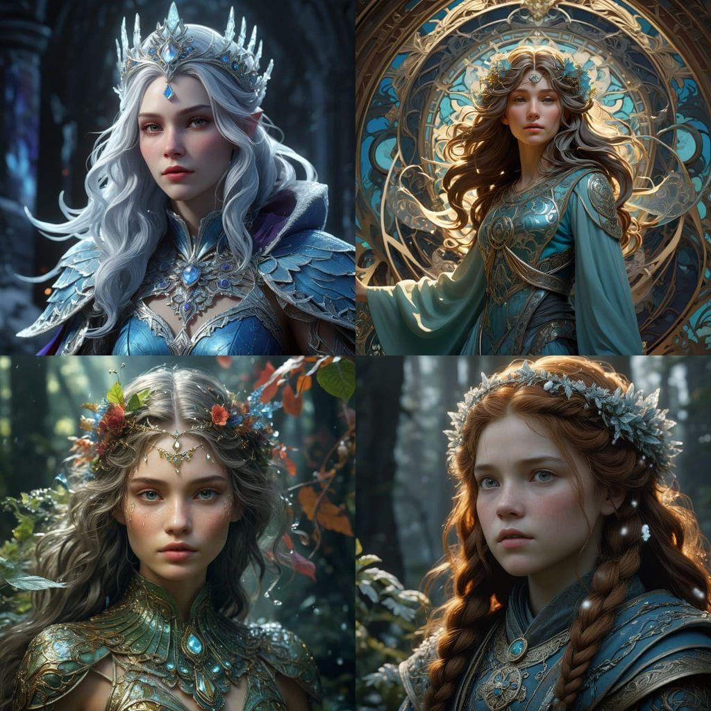 Majestic Narnia Portrait in Triadic Colors