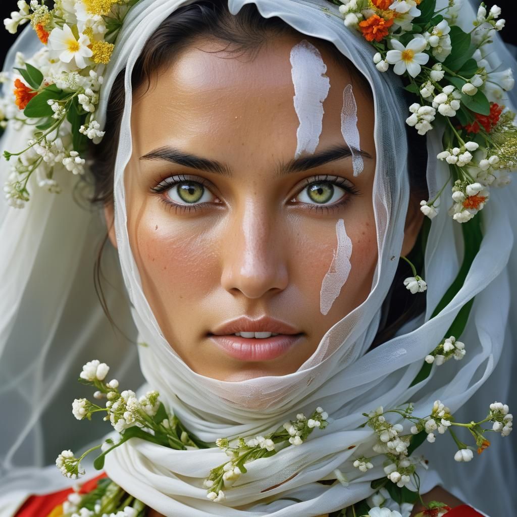 Radiant Portrait of Woman in Wedding Dress