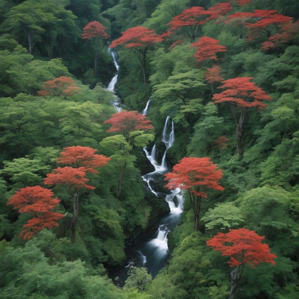 Fairy Tale Forest Scene with Towering Trees