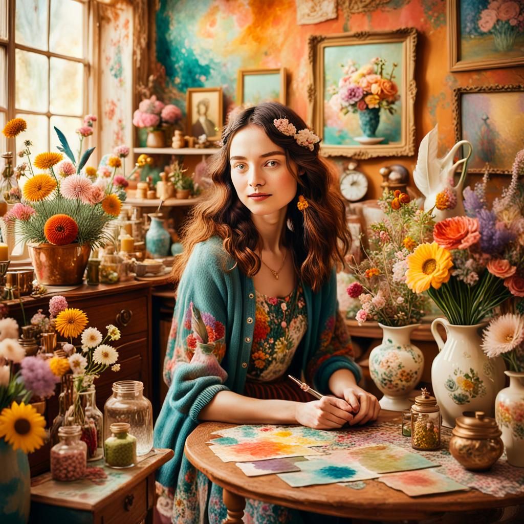 Bohemian Woman in Impressionist Style