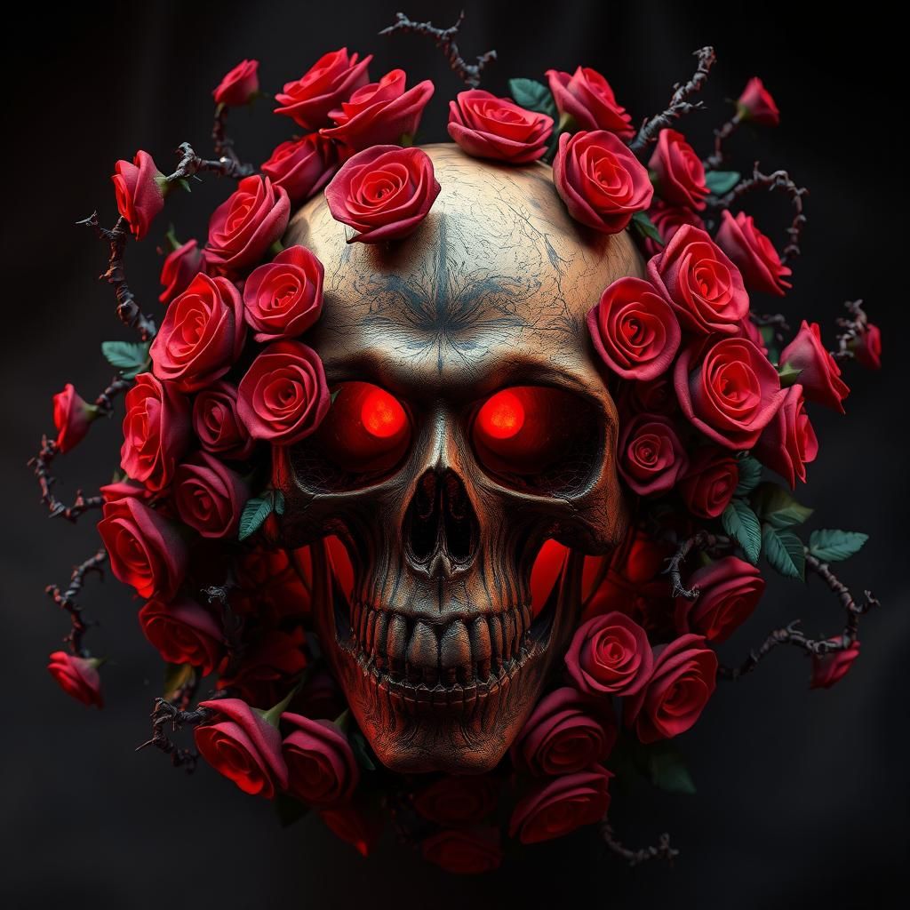 Crânio e Rosas