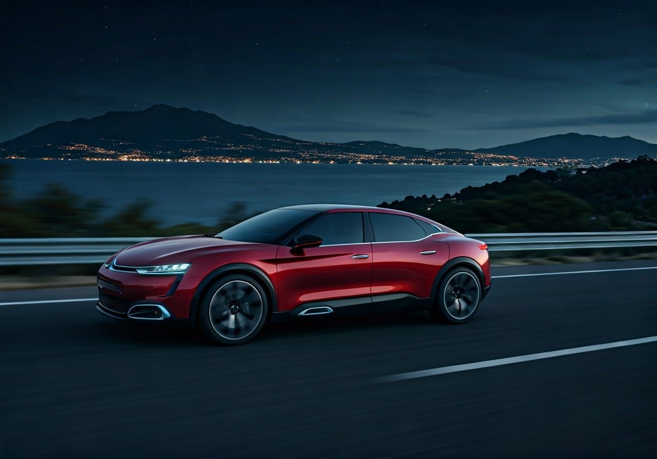 Red Citroën XM Racing in Mediterranean Hills