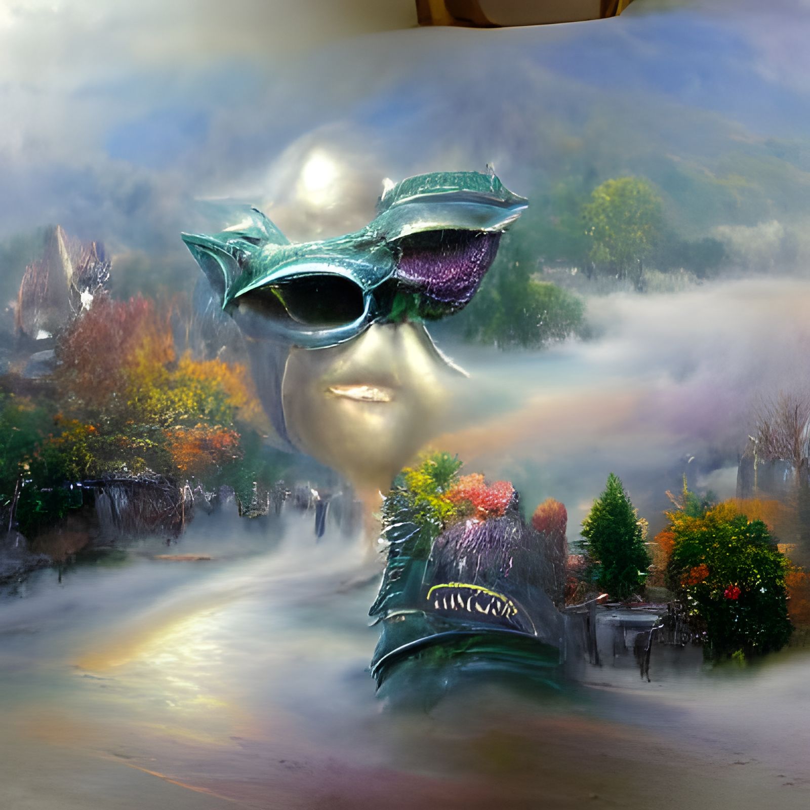 Alien in Sunglasses: Ethereal Fantasy Art