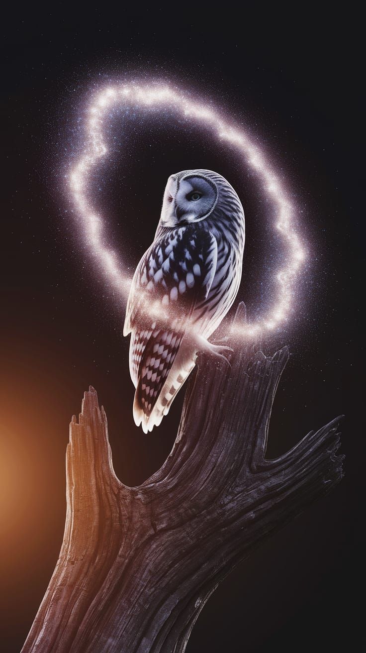 Cosmic Owl: Double Exposure Digital Painting