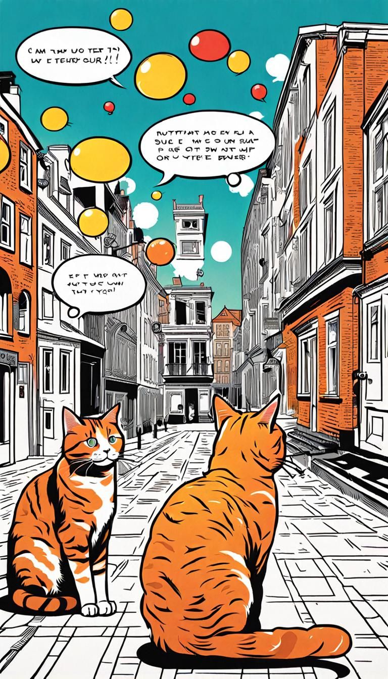 Ginger Cats Chat with Comic Bubbles