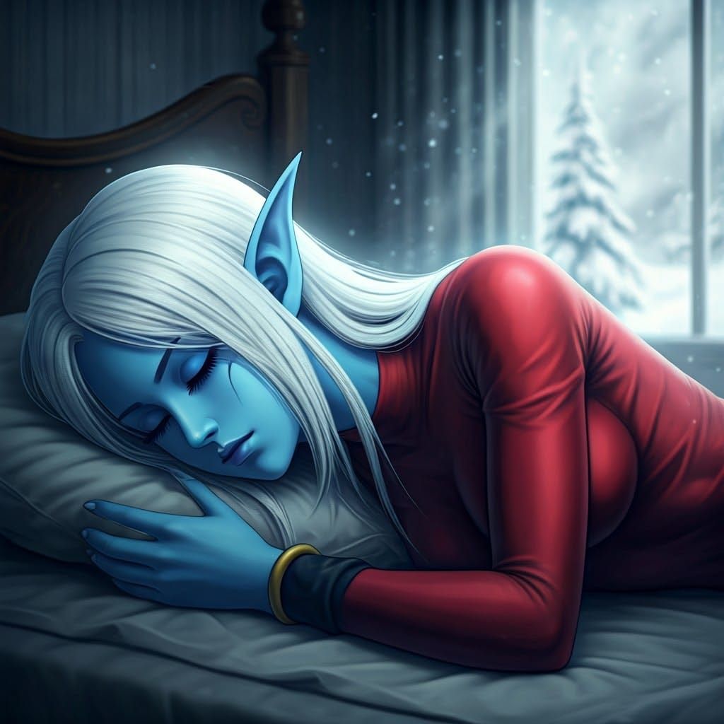 Ethereal Lich in Bedroom: Surrealist Cinematic Photograph