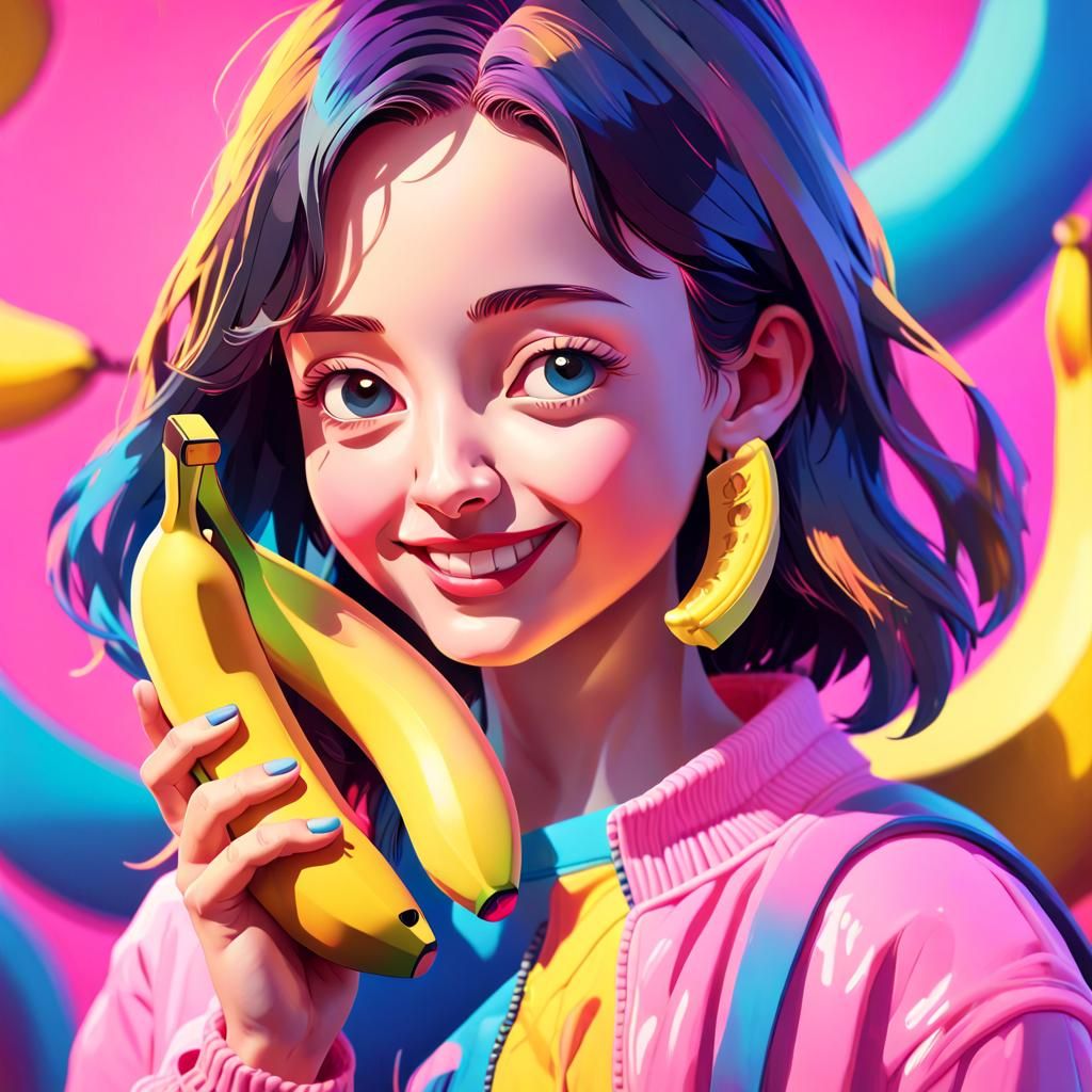 Banana Phone Concept Art in Hyperrealistic Style