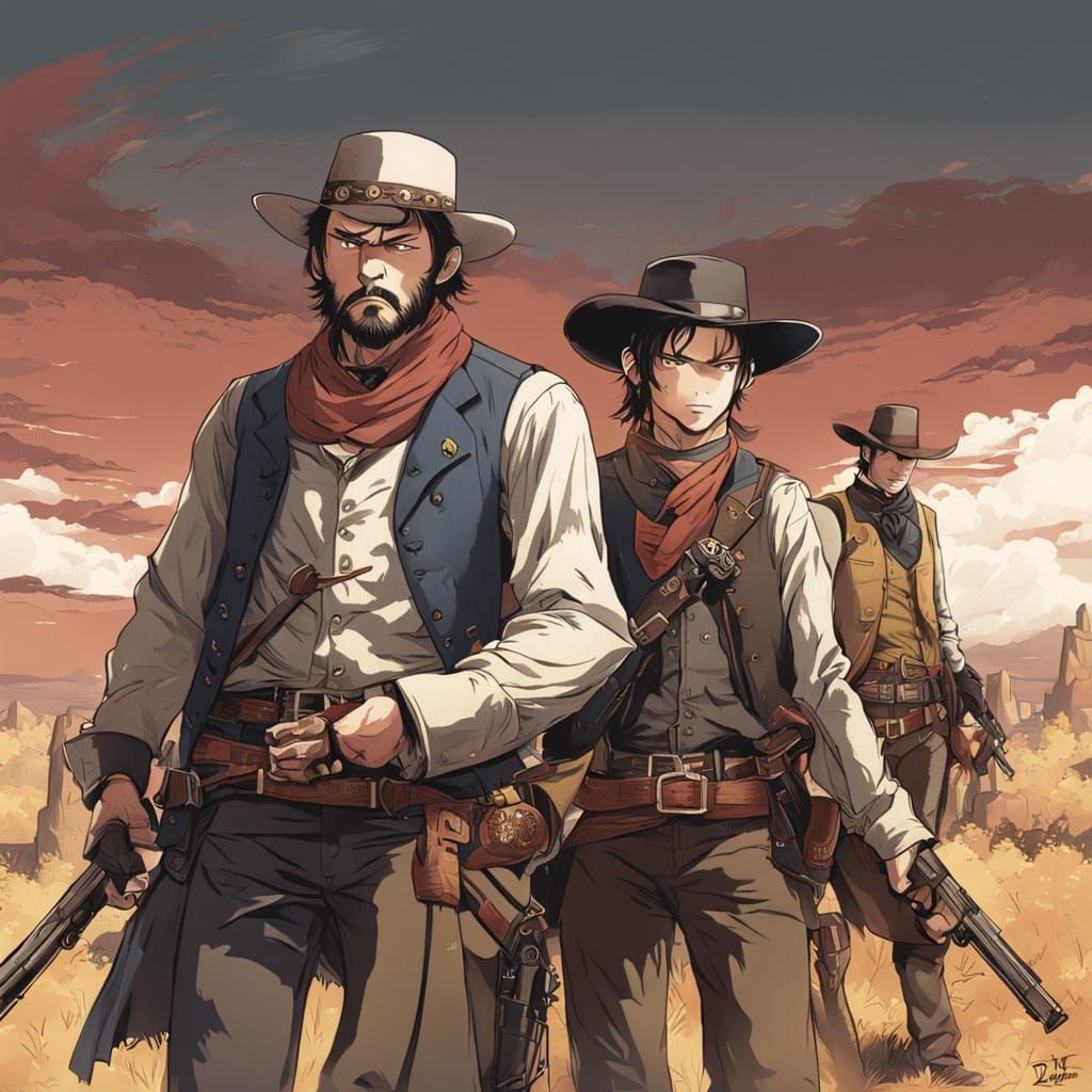 Old West Gunfight Anime Key Visual