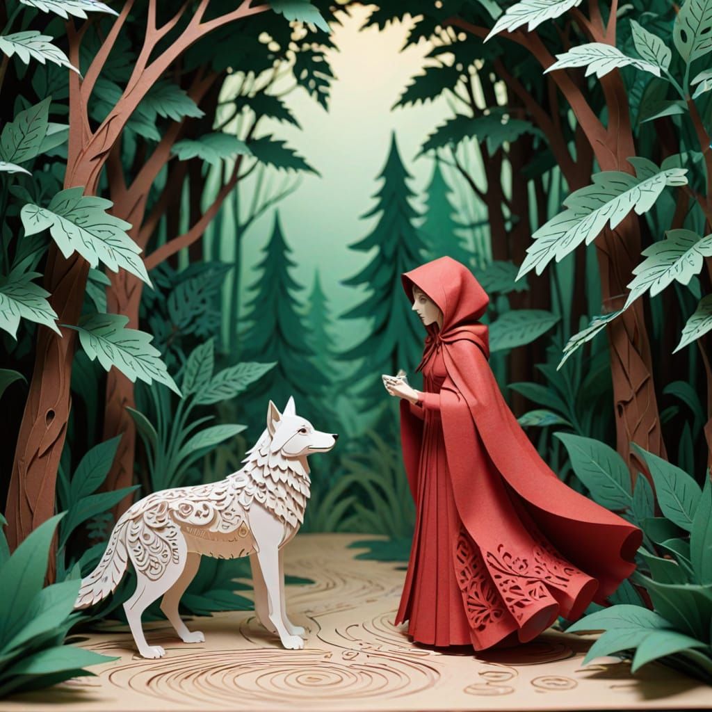 Kirigami Masterpiece: Little Red Riding Hood and the Wolf Pa...