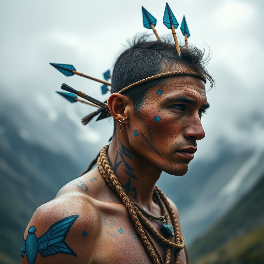 Hyperrealistic Air Nomad Warrior in Mist