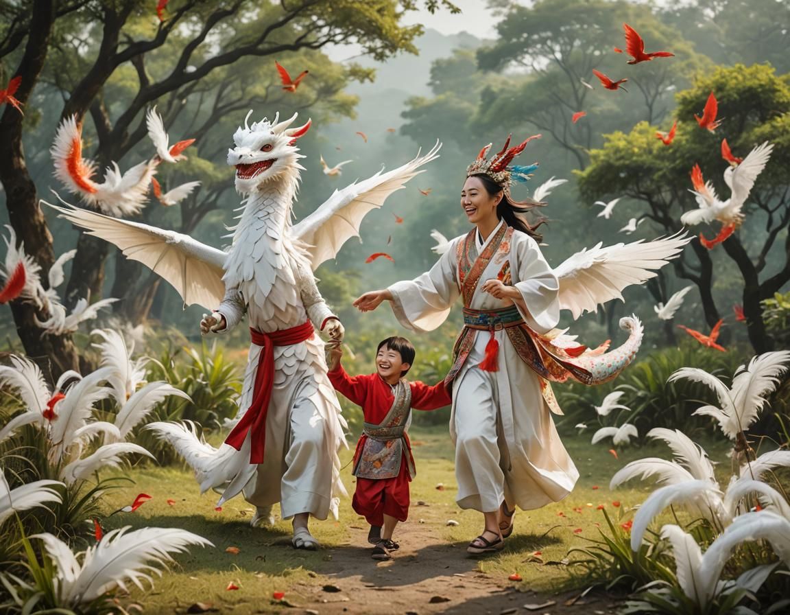 Joyous Reunion of Women with Dragon