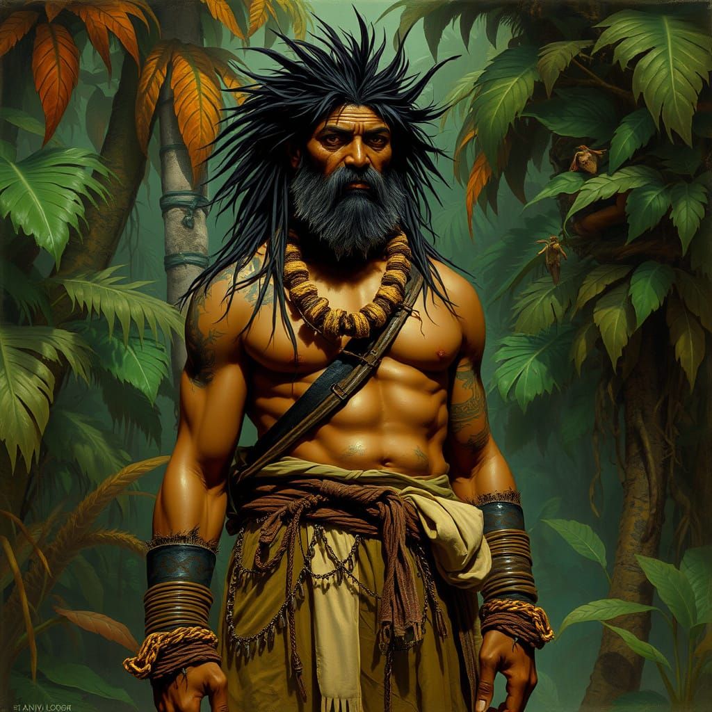 Jungle Macaque in Fantasy Art Style