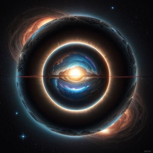 Stylized Cosmic Doodle Art of Earth and Solar System