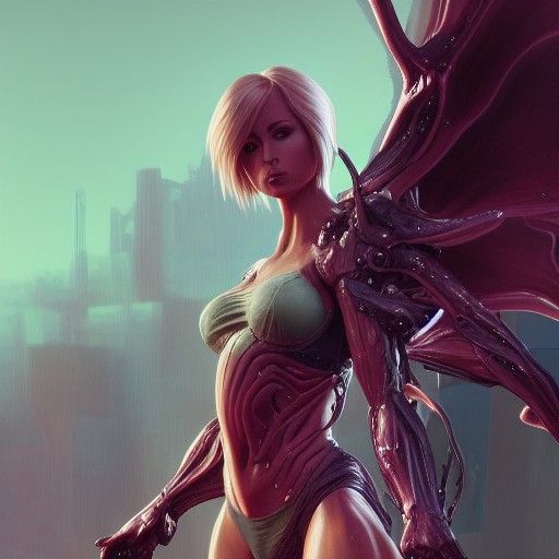 Witchblade Samus Portrait in Biopunk Style